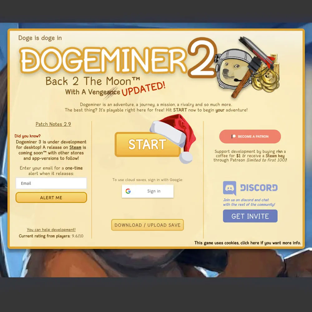 Dogeminer in game