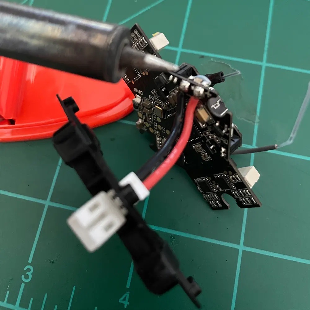 Re-Attach New Power Connector w Battery Carrier