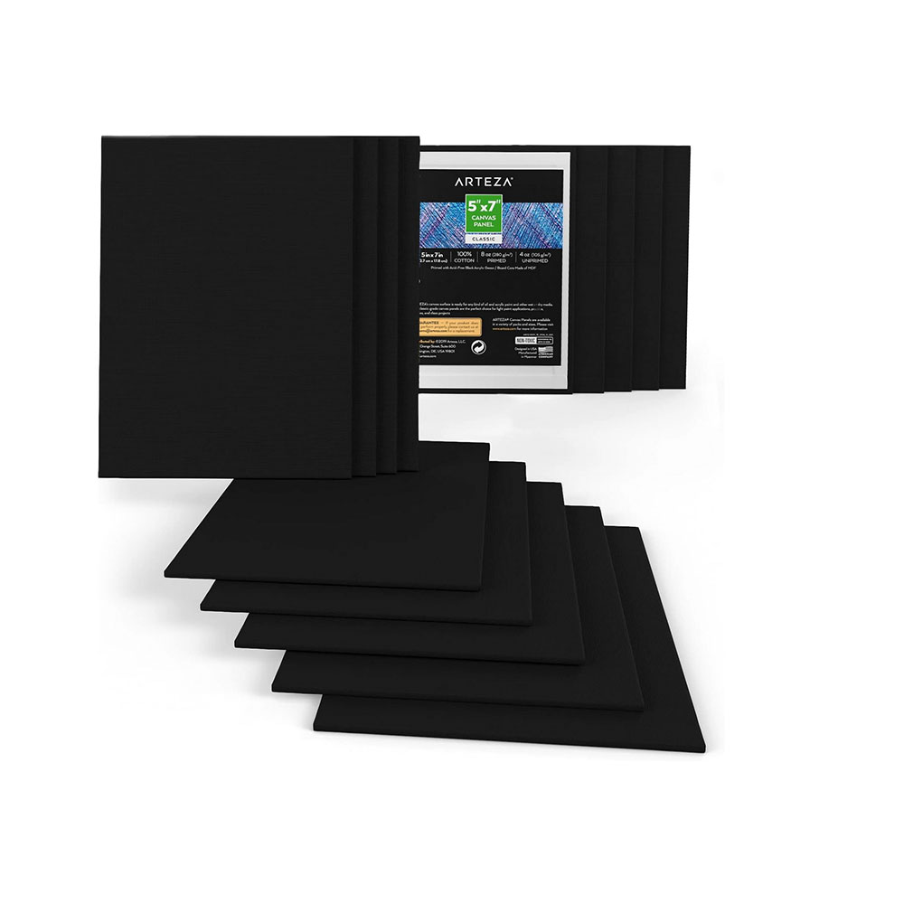 Arteza Canvas board 14 5x7 Black