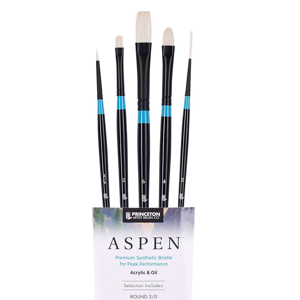 Princeton Aspen Series Paint Synthetic Brushes, Acyrlic and Oil (5)