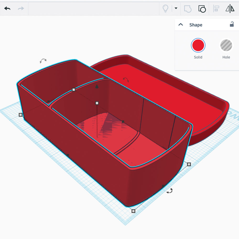 TinkerCad Design - TPU Box with compartments